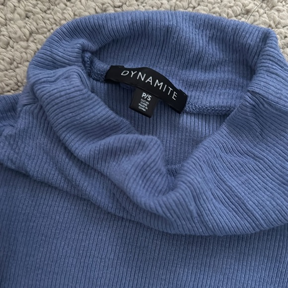 Sky Blue Mock Neck Top - Picture 5 of 5